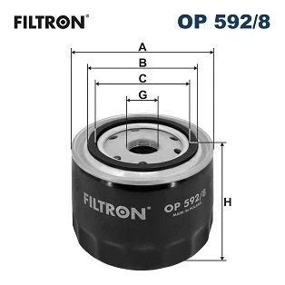 Image of 5801985959, 6000633300, 6001073426, 71779555, 8094872 Oil Filter FILTRON OP 592/8 M22x1.5 Spin on FIAT: Ducato III Platform / Chassis