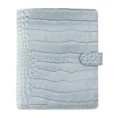 Image of Filofax A5 Classic Croc organiser Silver mist