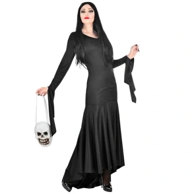 Image of Widmann W MILANO Party Fashion Morticia Costume Dress Witch Evil Fairy Halloween Carnival