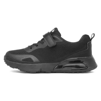 Image of XL Gambia Kids Black Easy Fasten Trainers Size 9 Child UK