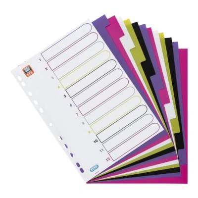Image of Elba Plastic tab dividers 1 Register Assorted Colours