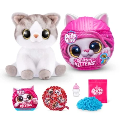 Image of Pets Alive Smitten Kittens Alli, Surprise Kitten Plush, Ultra Soft Plushies, Interactive Toy Pets, Electronic Pet Kitten, Ages 3+ (Alli)