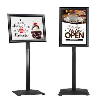 Image of STANDNEE A3 Display Stand Heavy duty Sign Floor Holder, Poster Pedestal Standing Signs for Ads, Menu, Notice, Parties (Black)