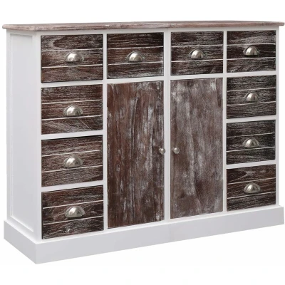 Image of vidaXL Sideboard with 10 Drawers Brown 113x30x79 cm Wood