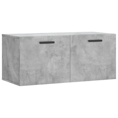 Image of vidaXL Wall Mounted Cabinet Concrete Grey, Modern Design for Home Storage, Ingeniously Crafted from Engineered Wood, Ideal Living Room or Office, 80x36.5x35 cm