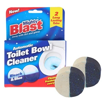 Image of 2X Toilet Bowl Cleaning Tablets, Bleach &amp; Blue Cistern Freshener Germ Killer Blocks