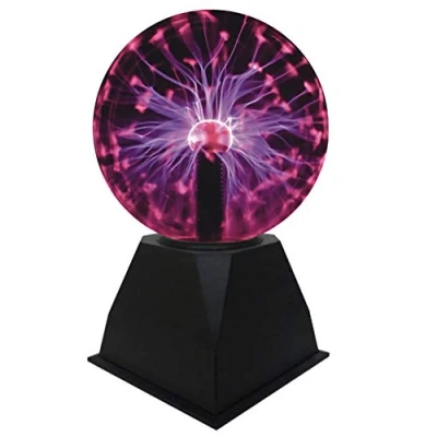 Image of Goeco Plasma Ball Light Sound Touching Sensitive Ion Sphere Lamp Magic Crystal Lightning Carnival Atmosphere Night Lights 5 Inches