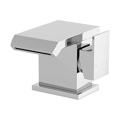 Image of Architeckt® Skara Bathroom Basin Sink Mixer Tap Modern Mono Square Single Lever Handle Faucet for Sinks, Chrome