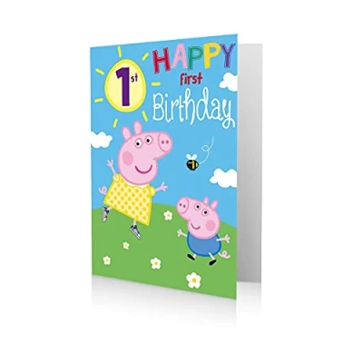 Image of Danilo Peppa Pig Age 1 1st Happy First Birthday Card George,Multi Colour