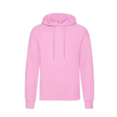 Image of Fruit of the Loom 62 208 0, Men&#039;s Classic Hooded Sweat Jacket, Pink, X Large