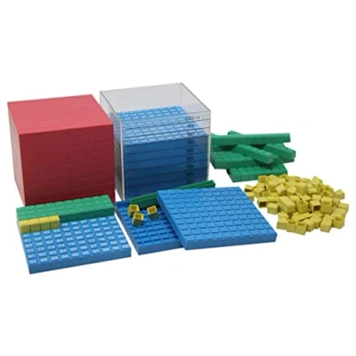 Image of WISSNER active learning Base Ten Set In The Numbre Range of 1000, Re Plastic, Cardboard Box with Guide