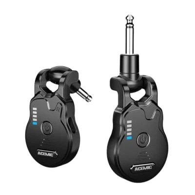 Image of ACEMIC 2.4GHz Wireless Guitar System Rechargeable Digital System, 4 Channels Audio Transmitter Receiver for Bass Electric Instruments, G1