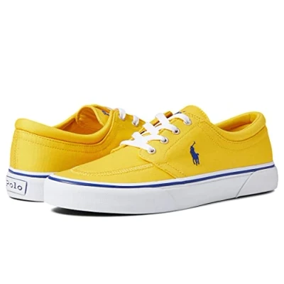 Image of Polo Ralph Lauren Men&#039;s Faxon X Sneaker, Yellow/Royal, 12 UK