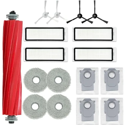 Image of INF Spare parts accessories for Roborock P10 / Q Revo vacuum cleaner, 1 x main brush, 4 side brushes, wipes, cleaner bags, HEPA filters