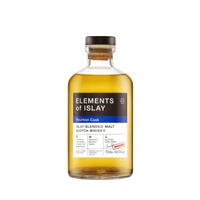 Image of Elements of Islay Blended Malt Whisky Bourbon Cask , 70cl 54.5 Percent Rich and Spicy Note Dried Autumn Fruit, Dark Choclate Peat Smoke Ideal for Gifting