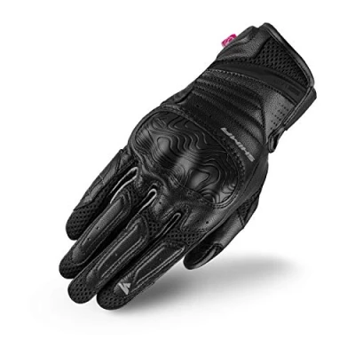 Image of SHIMA RUSH Gloves Motorbike Women Leather Summer Biker Armoured Protectors Motorcycle Perforated Ventilated Reinforced Motorsport Glove Street Motorbikes (Womens, Women/Black, L)