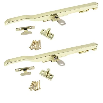 Image of Window Stay Arm Locking Handle Brass Effect Pack of 2