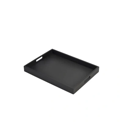 Image of Solid Black Butlers Tray 44 x 32 4.5cm, Single