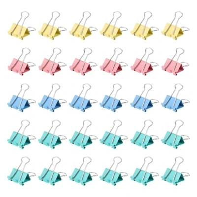 Image of M&amp;G Binder Clips 25mm/1 Inch, 2 Set Small Paper Clip Bag Pocket Office Supplies for Organizing Documents and Papers, Mix Colors