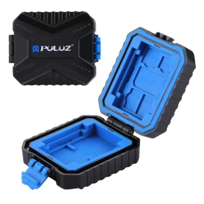 Image of SIM SD CF TF XQD Card Case, PULUZ 11 Slots Mini Portable Wateroroof Resistant Memory Cards Holder Stocker Carrying Shell Storage Box Cover Protector, Capacity: 3*SIM + 2*XQD 2*CF 2*TF 2*SD