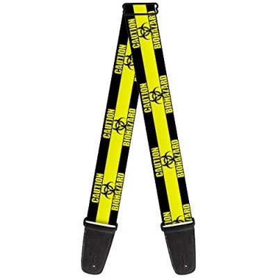 Image of Guitars GS W32954 Guitar Strap with Buckle Black/Yellow