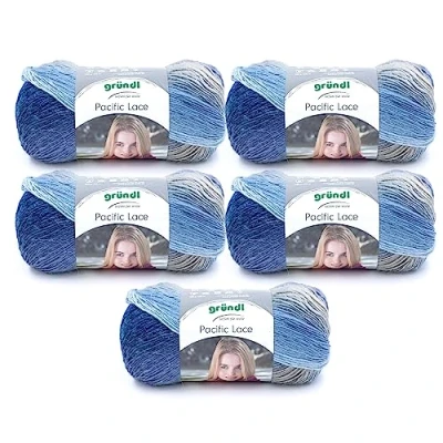 Image of Gründl Pacific Lace Pack of 5, Himmelblau violettt 07, 5X 100g