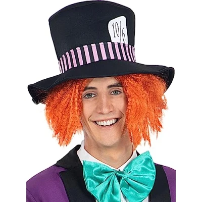Image of Funidelia Mad Hatter Hat for men and women Hatter, Films &amp; Series, Alice In Wonderland accessories adults, costume Green