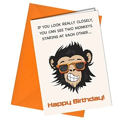 Image of Rude Birthday Card Monkey Cheeky Funny Friend, Nephew, Uncle, Grandson, Mum, Dad, Sister, Brother #1530