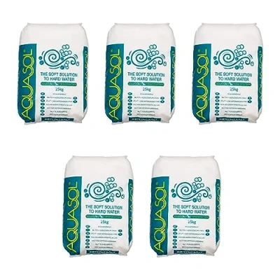 Image of AQUASOL Salt Tablets 5 x 25Kg for Water Softeners 100% UK Manufactured from Food Grade PDV