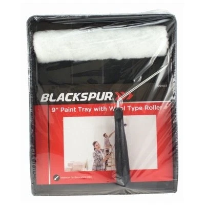 Image of Paint Roller &amp; Tray Set 9&quot; (23cm) White By Blackspur
