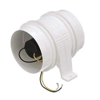 Image of Attwood 1749 4 Turbo 4000 Series II In Line Blower, For Inch Interior Diameter Vent Hose, Water Resistant, 12 Volt