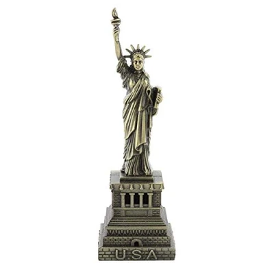 Image of Metal Statue of Liberty, Liberty Model, Decorative Crafted Copper American New York Figurine Souvenirs Home Decoration Gifts(H: 15CM)