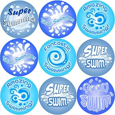 Image of 144 Swimming Rewards 30 mm Reward Stickers for School Teachers, Parents, Nursery
