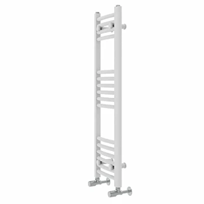 Image of Warmehaus Contemporary Curved Bathroom Heated Towel Rail Radiator Rad 1000 x 300mm White
