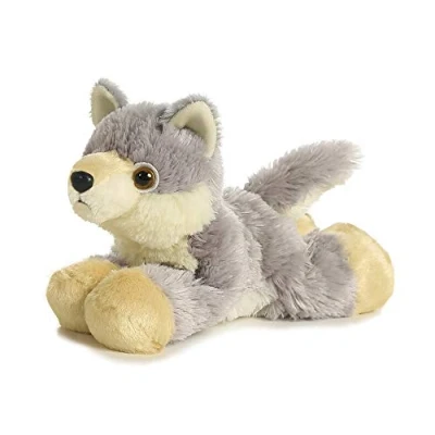 Image of Aurora, 13296, Mini Flopsie Wolf, 8In, Soft Toy, White and Purple