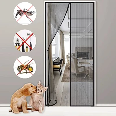 Image of Magnetic Screen Door, 80x200cm Seal Automatically Bug Net,Keeps Mosquitoes and Bugs Out,Fit for Bedroom/Kitchen/Air Conditioner Room Black