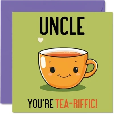 Image of Birthday Cards for Uncle Tea riffic Funny Happy Card from Nephew Niece, Gifts, 145mm x Joke Greeting Men Him