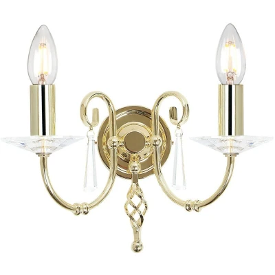 Image of Aegean 2 Light Indoor Candle Wall Polished Brass, E14