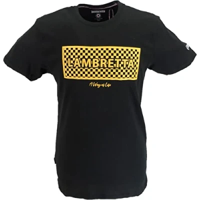 Image of Lambretta Mens Checker Box Print Mod T Shirt Black M