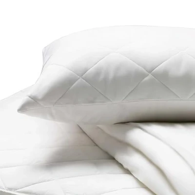 Image of Linens Limited Zipped Pillow Protectors 2 Pack, Anti Allergy Cover, Premium Diamond Quilted, Breathable, Easy to Wash (W50cm x L75cm)