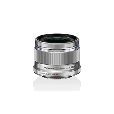 Image of Olympus M.Zuiko Digital 25 mm F1.8 Lens, Fast Fixed Focal Length, Suitable for All MFT Cameras (Olympus OM D &amp; PEN Models, Panasonic G Series), Silver