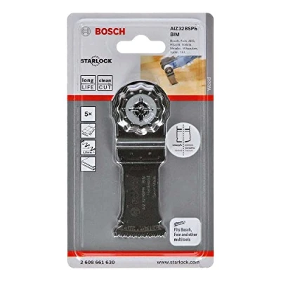 Image of Bosch Professional 5x BIM Plunge Cutting Saw Blade AIZ 32 BSPB (for Hardwood, 50 x mm, Accessory Multitool)