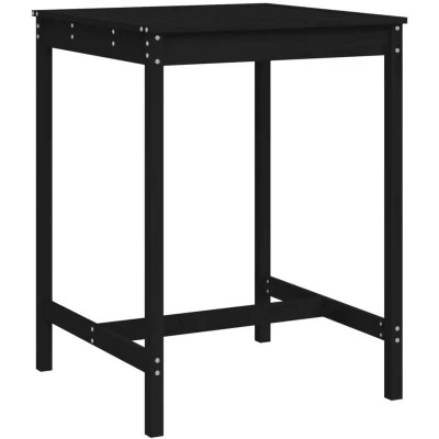 Image of vidaXL Garden Table Black 82.5x82.5x110 cm Solid Wood Pine