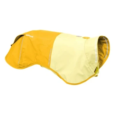 Image of RUFFWEAR Sun Shower X Large Dog Rain Jacket, All Weather Coat, Waterproof Lightweight Weatherproof Vest Overcoat &amp; Size XL, ‎Mineral Yellow