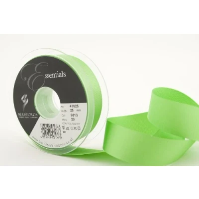 Image of Berisfords 41025 20 m x 25 mm Polyester Grosgrain Ribbon, Spring Green