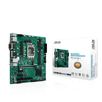 Image of Asus PRO H610M C CSM Motherboard mATX, Intel H610, LGA1700, DDR5, PCI 5.0, LAN 1Gb, Realtek 7.1 Surround, 1xM.2, 4xSATA 6GB/s, USB 3.2 Gen 2, Control Center Express, Black