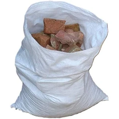 Image of White Woven Polypropylene Rubble Builder Sacks Bags 20&quot; X 30&quot; 50cm 75cm **100 Pack**