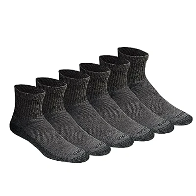 Image of Dickies Men&#039;s Dri tech Moisture Control Quarter Socks, Available in M XXL (6, 12, 18, Charcoal (6 Pairs), Large (Pack of 6)