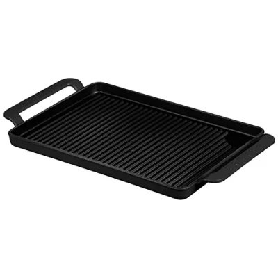 Image of Chasseur Cast Iron Matt Black Rectangular Grillpan With Twin Handles
