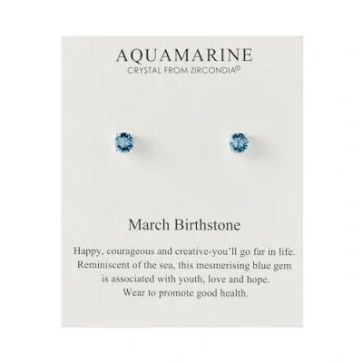 Image of Philip Jones March (Aquamarine) Birthstone Earrings Created with Zircondia® Crystals